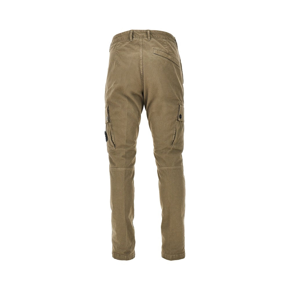 STONE ISLAND Organic cotton pants with logo Badge