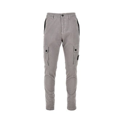STONE ISLAND Organic cotton pants with logo Badge