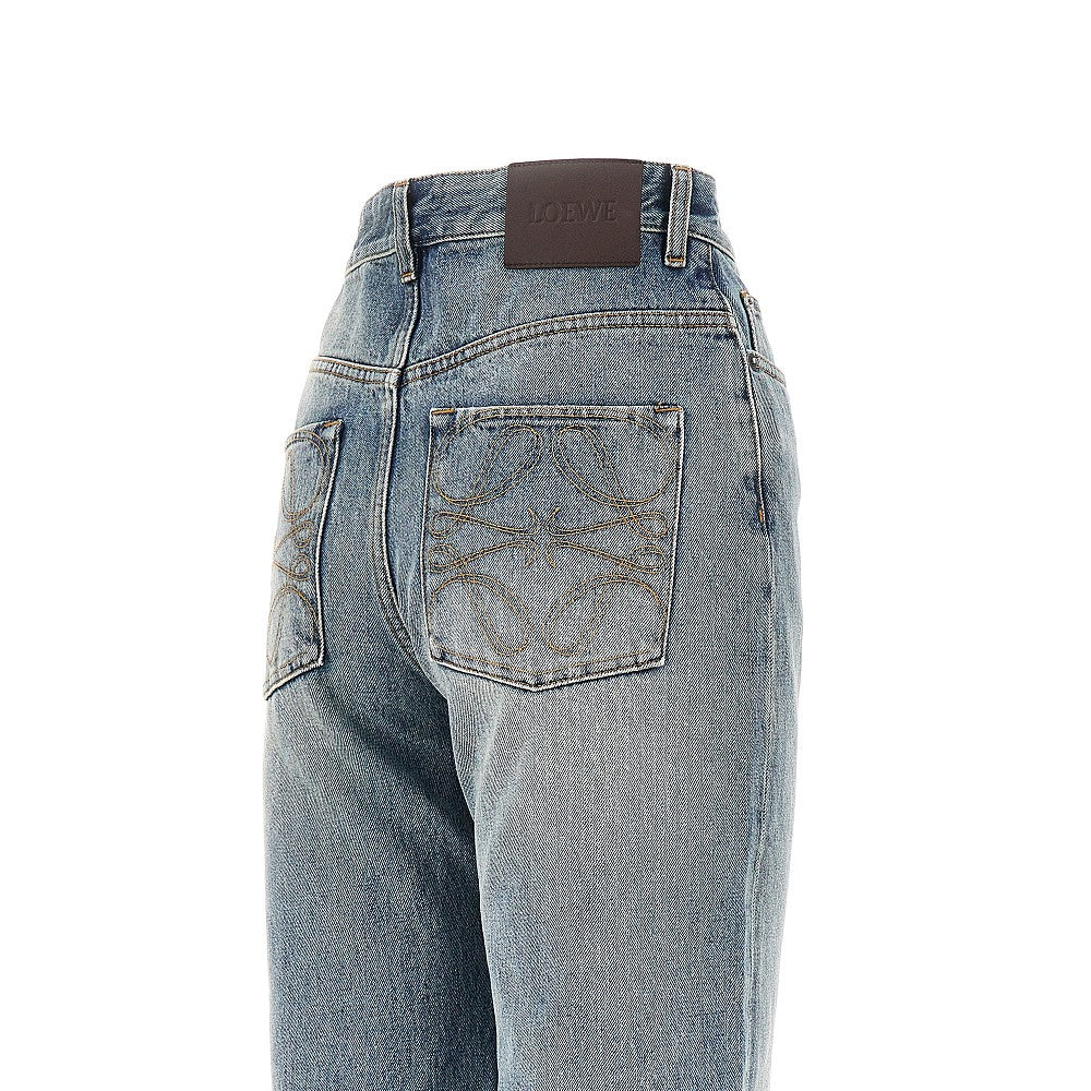 Loewe Straight leg jeans with Anagram embroideries