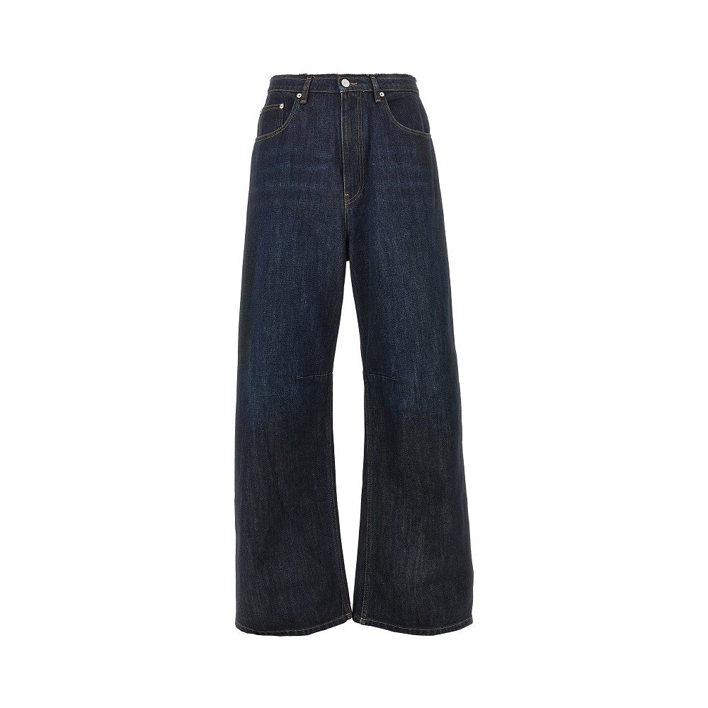 MM6 Maison Margiela Wide leg jeans with raw-cut waistline