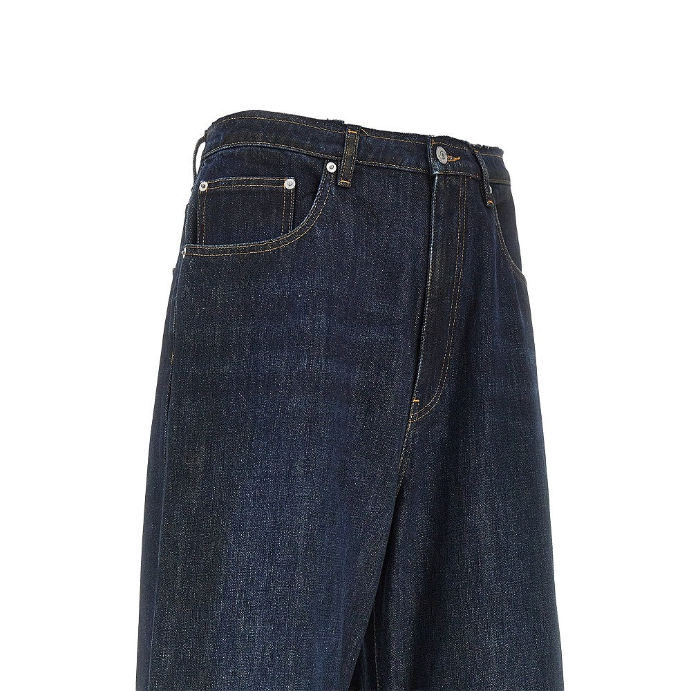 MM6 Maison Margiela Wide leg jeans with raw-cut waistline