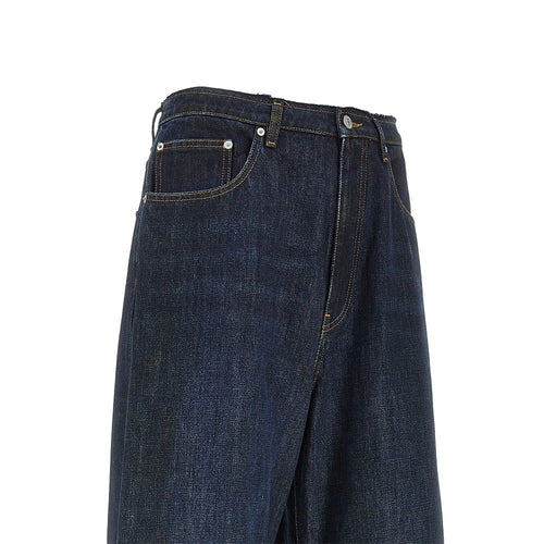 MM6 Maison Margiela Wide leg jeans with raw-cut waistline