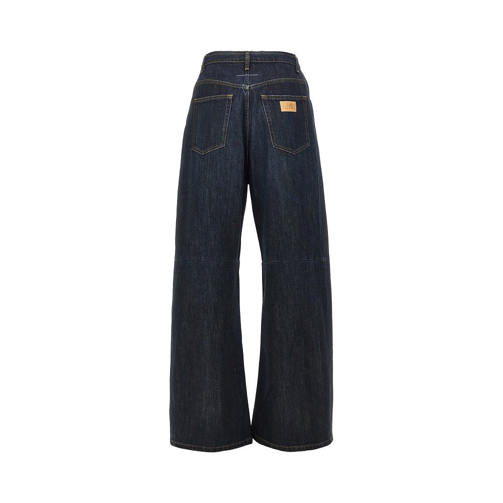 MM6 Maison Margiela Wide leg jeans with raw-cut waistline