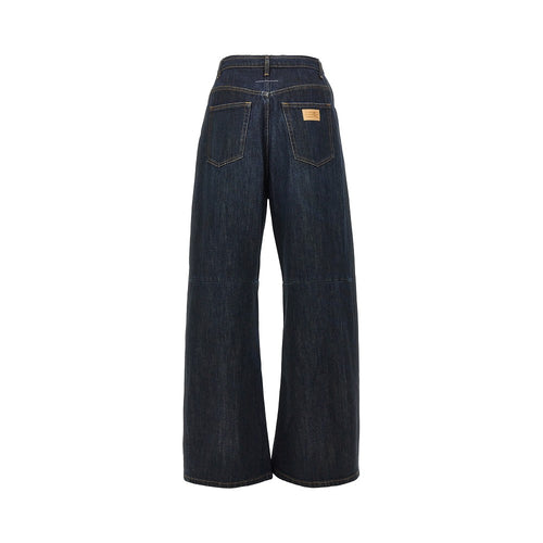 MM6 Maison Margiela Wide leg jeans with raw-cut waistline