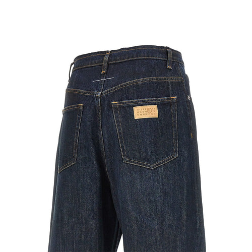 MM6 Maison Margiela Wide leg jeans with raw-cut waistline