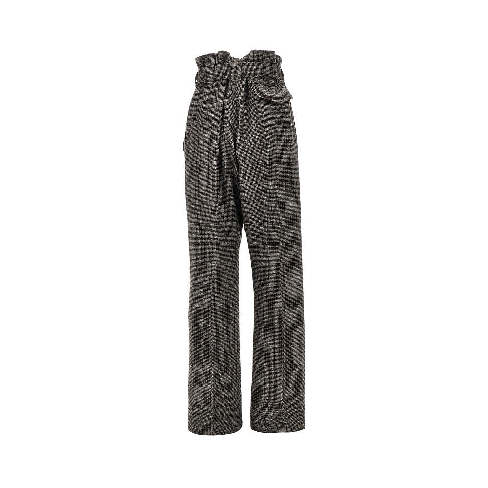 Etro Check wool pants with belt