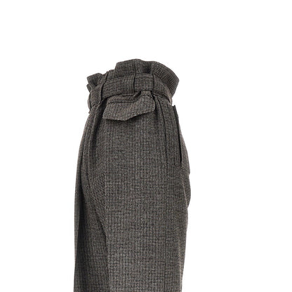 Etro Check wool pants with belt