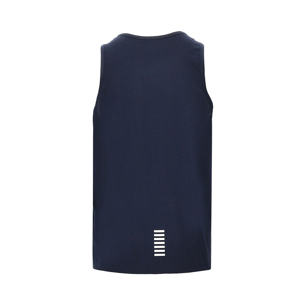 EA7 Cotton tank top with logo print