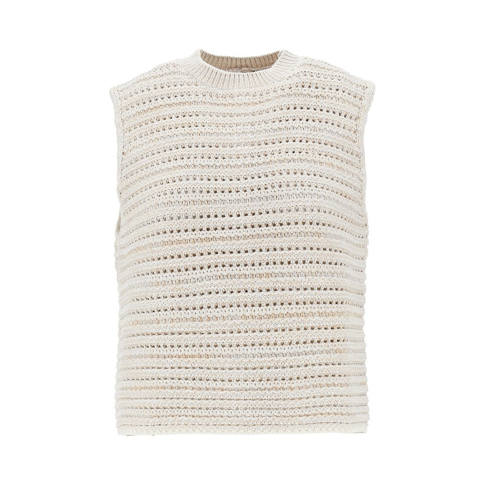 EMPORIO ARMANI Openworked knit top