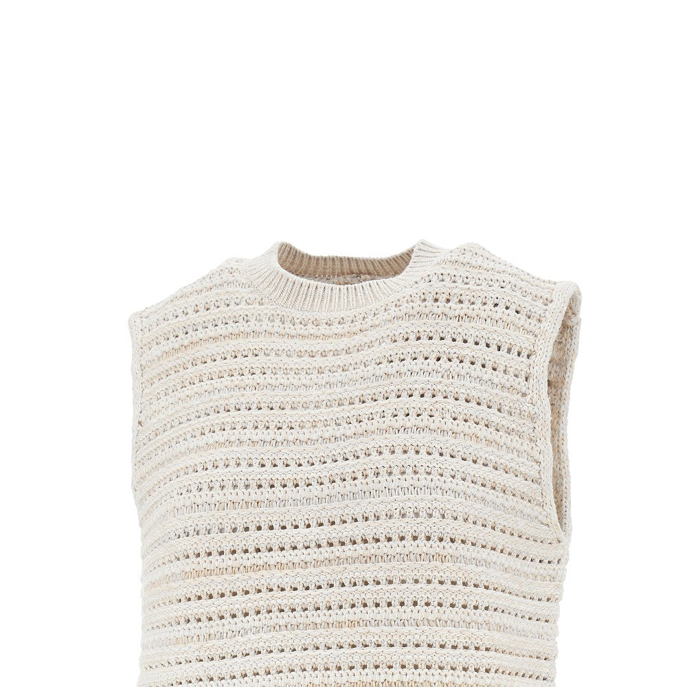 EMPORIO ARMANI Openworked knit top