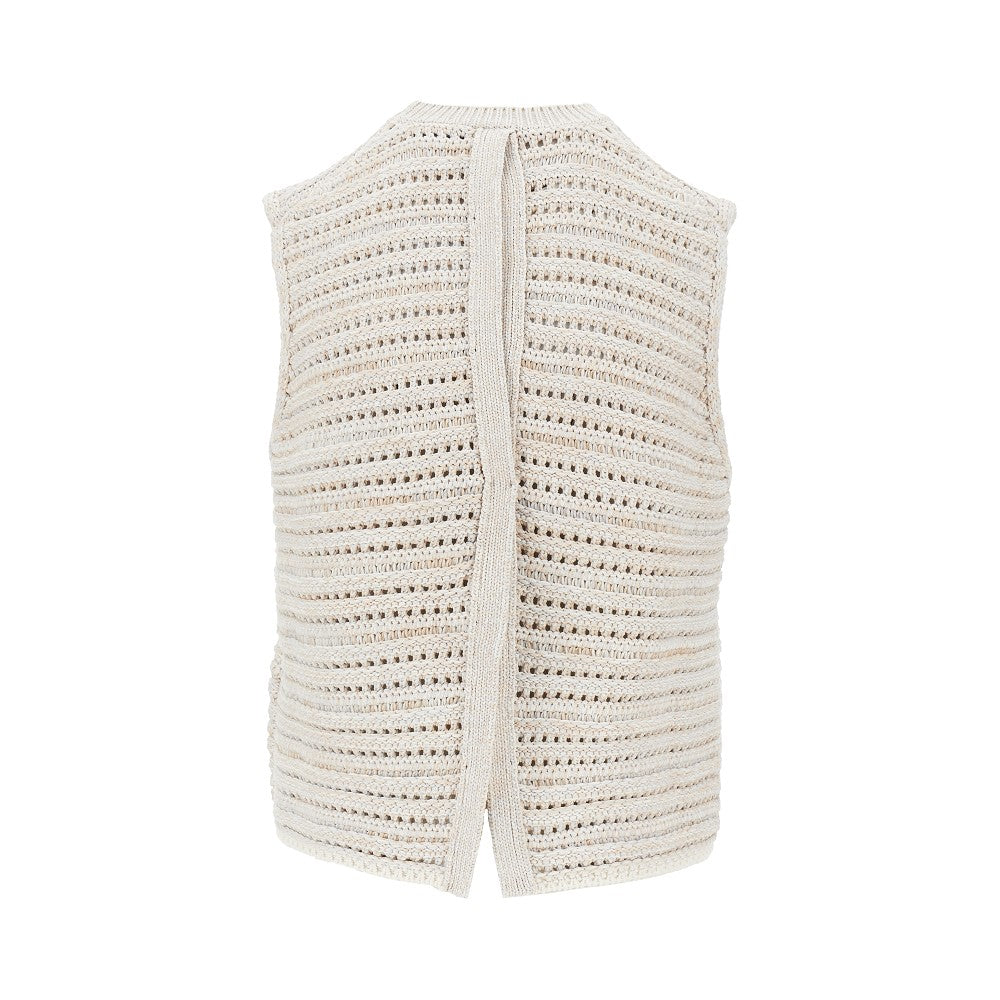 EMPORIO ARMANI Openworked knit top