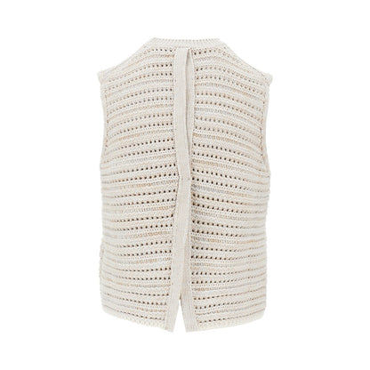 EMPORIO ARMANI Openworked knit top
