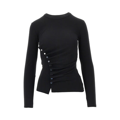 RABANNE Draped jersey top with press-studs