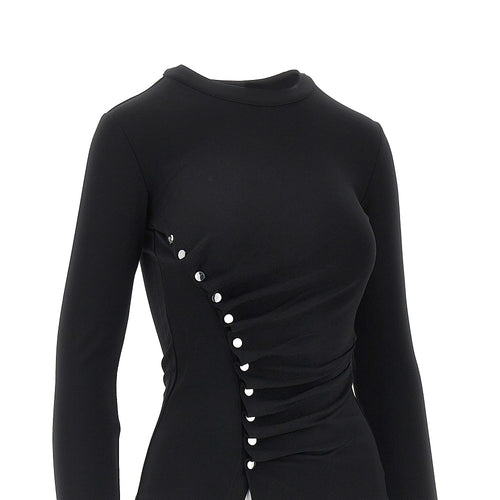 RABANNE Draped jersey top with press-studs