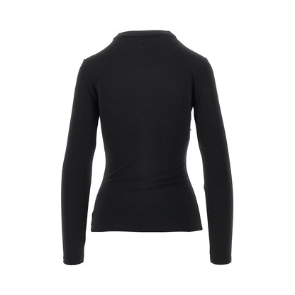 RABANNE Draped jersey top with press-studs