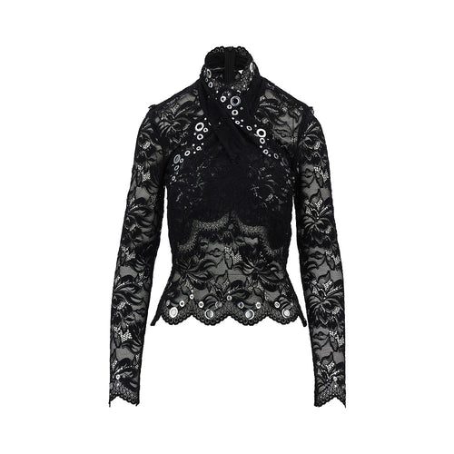 Rabanne Lace top with metal eyelets details