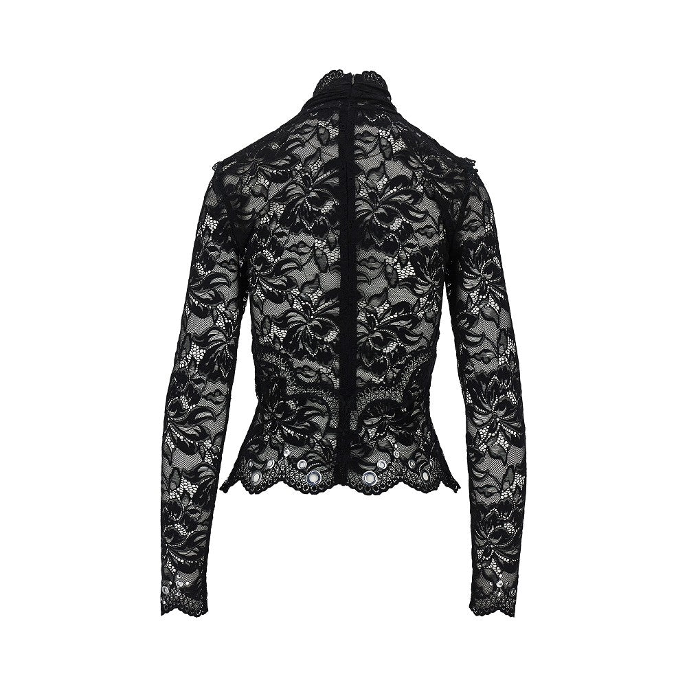 Rabanne Lace top with metal eyelets details