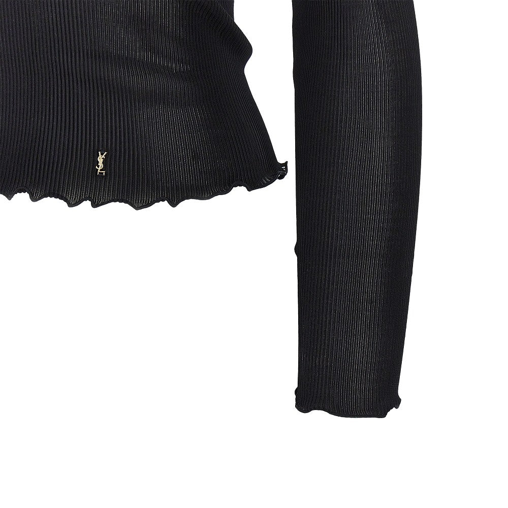 SAINT LAURENT Silk top with Cassandre detail