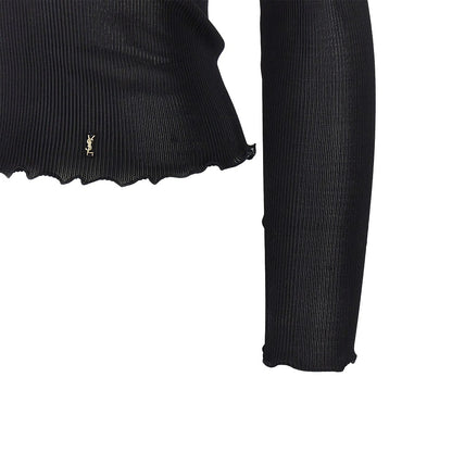 SAINT LAURENT Silk top with Cassandre detail