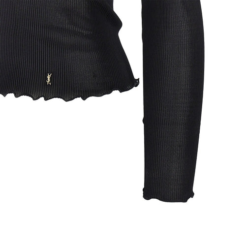 SAINT LAURENT Silk top with Cassandre detail