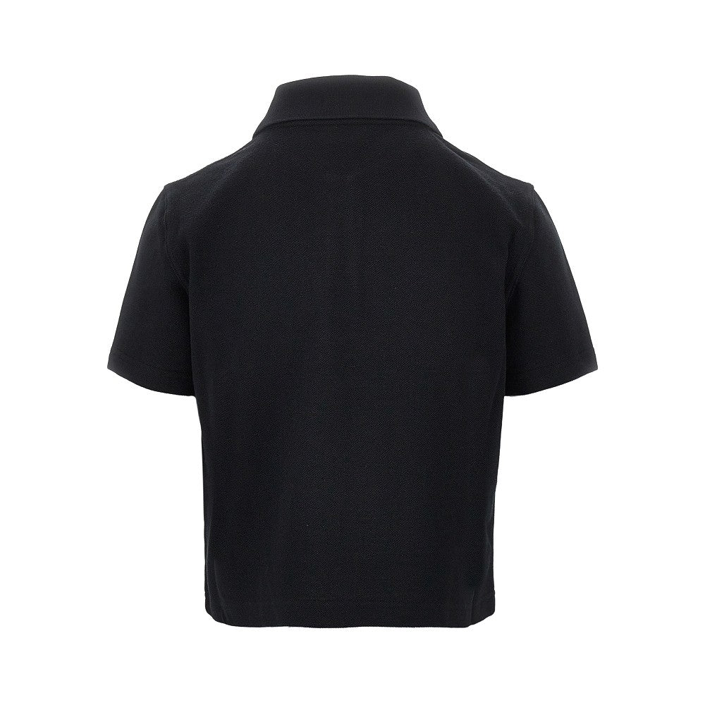 SAINT LAURENT Cassandre embroidery cropped polo shirt