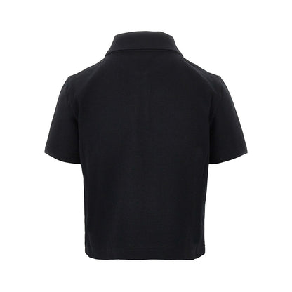 SAINT LAURENT Cassandre embroidery cropped polo shirt