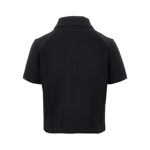 SAINT LAURENT Cassandre embroidery cropped polo shirt