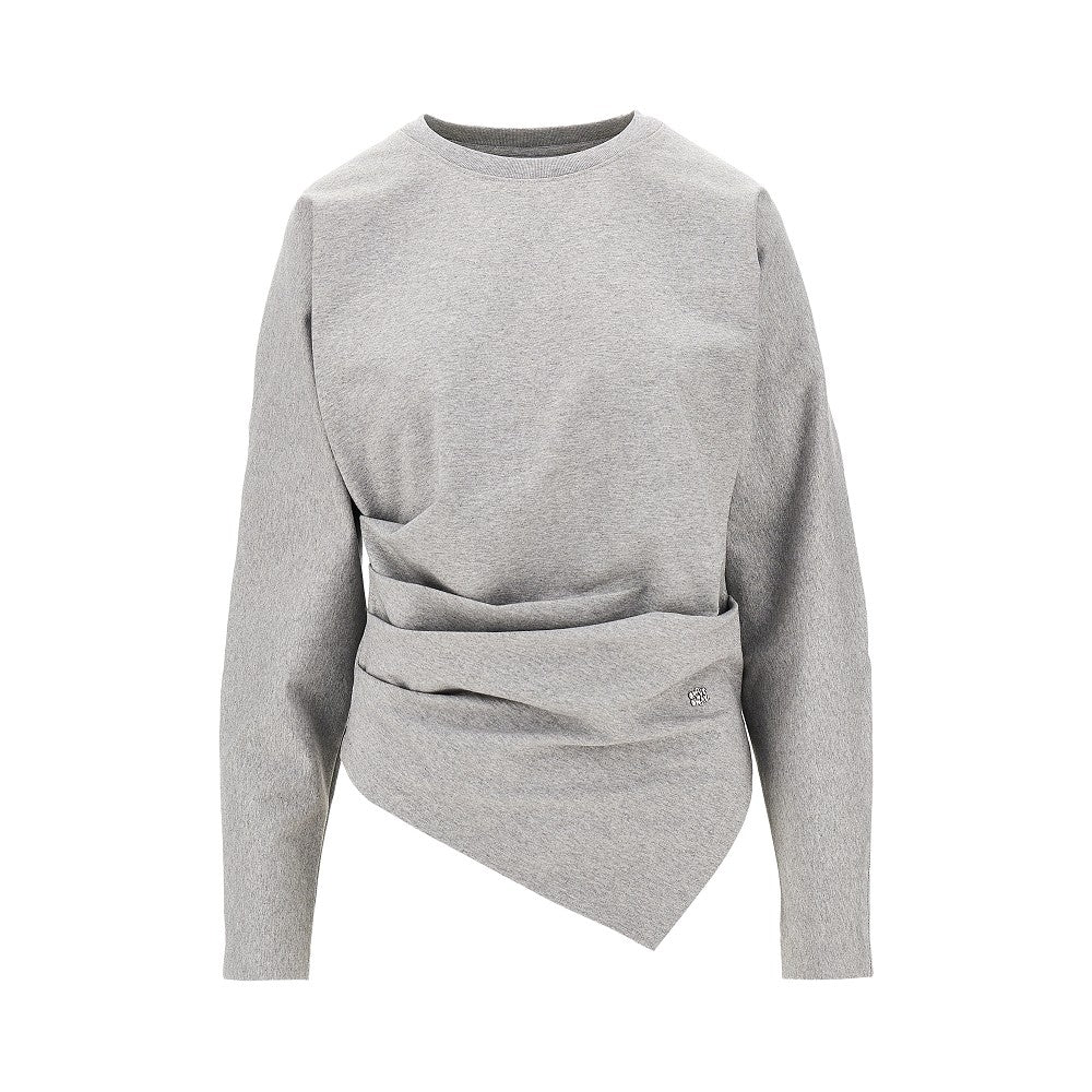 Ganni Draped stretch jersey T-shirt