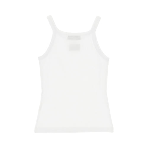 FENDI Ribbed tank top with leather patch