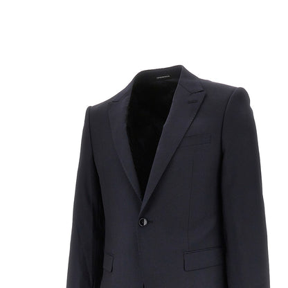 EMPORIO ARMANI Jacquard wool and silk David Line suit
