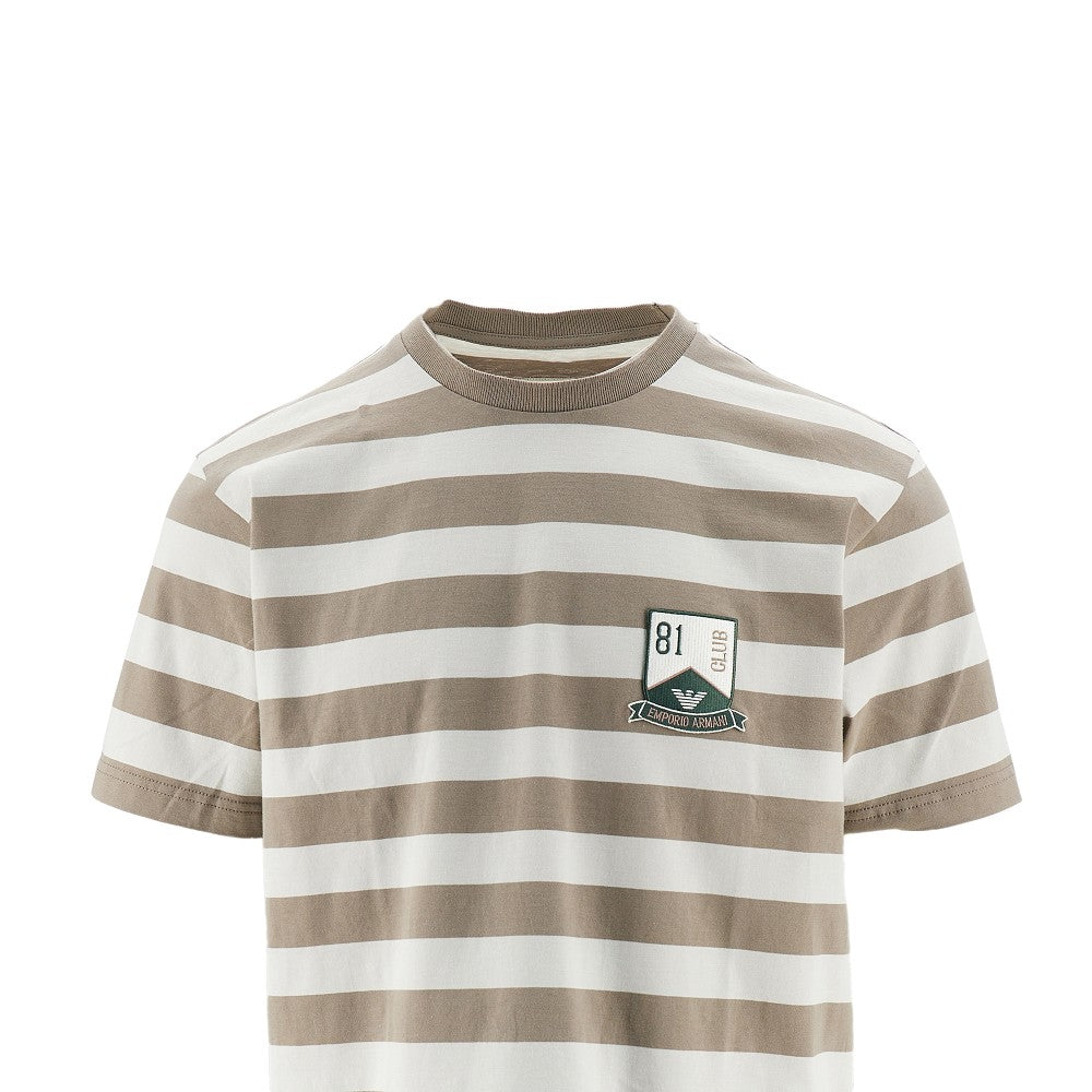 EMPORIO ARMANI Striped T-shirt with EA Club patch