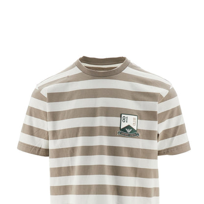 EMPORIO ARMANI Striped T-shirt with EA Club patch
