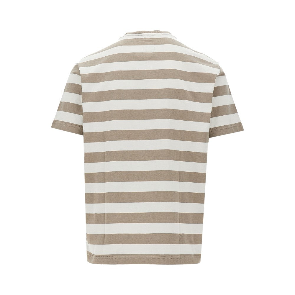 EMPORIO ARMANI Striped T-shirt with EA Club patch