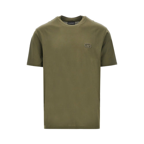 EMPORIO ARMANI Lyocell-blend jersey T-shirt with embroidery
