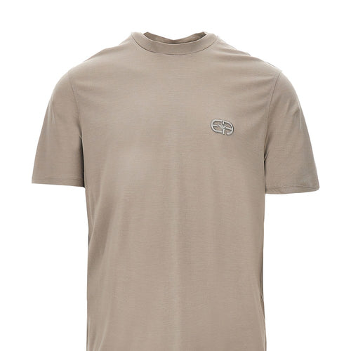 EMPORIO ARMANI Lyocell-blend jersey T-shirt with embroidery