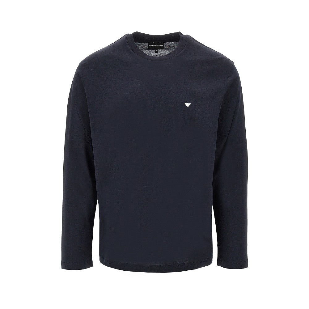 EMPORIO ARMANI Lyocell and cotton blend T-shirt with logo