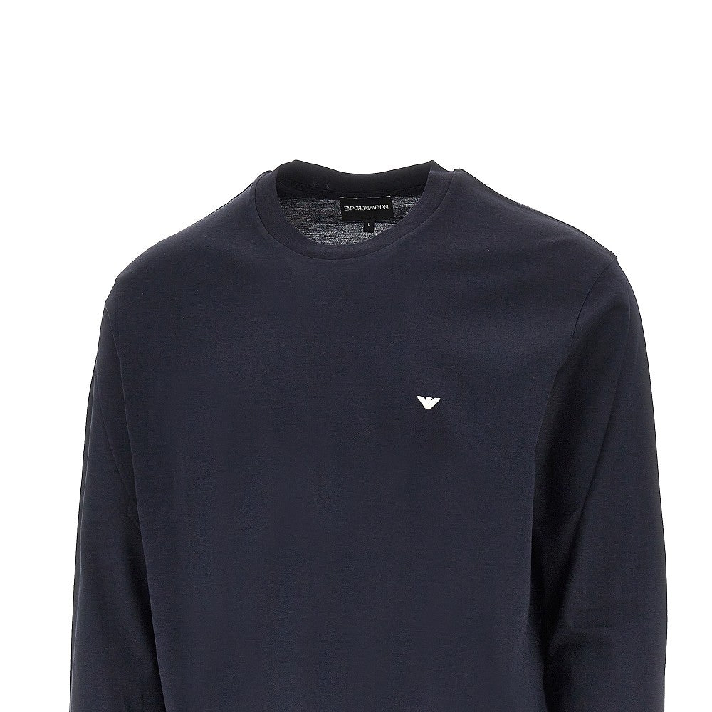 EMPORIO ARMANI Lyocell and cotton blend T-shirt with logo