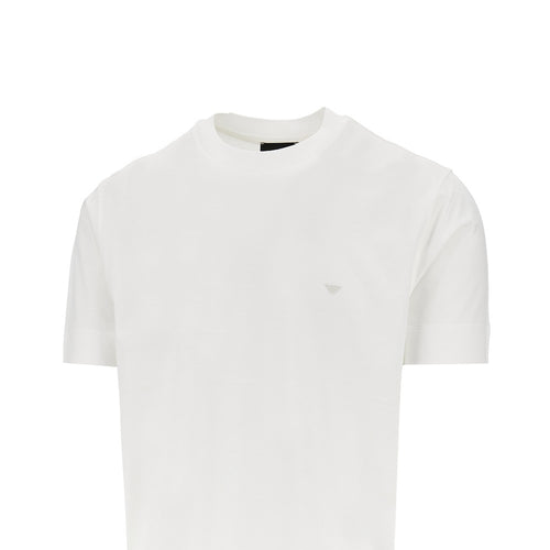 EMPORIO ARMANI Lyocell and cotton blend T-shirt with logo