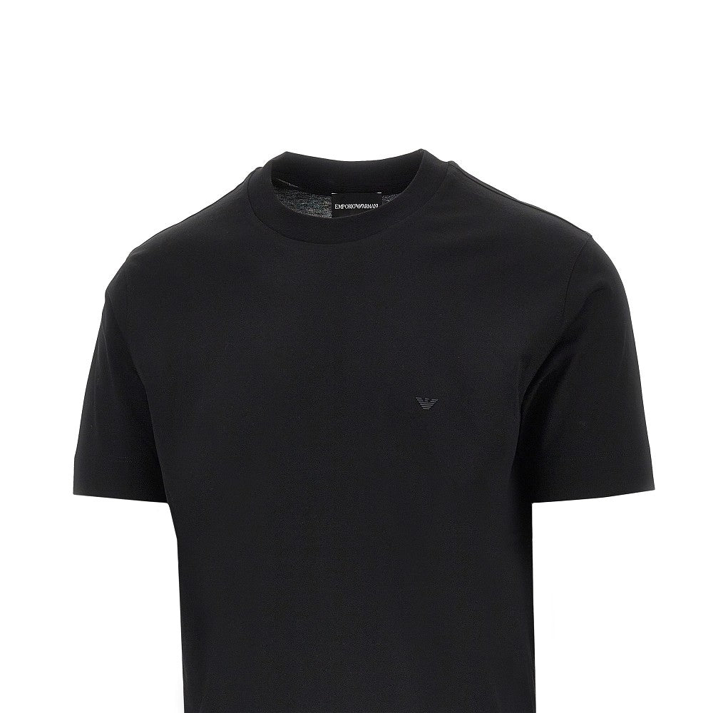 EMPORIO ARMANI Lyocell and cotton blend T-shirt with logo