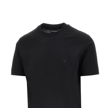 EMPORIO ARMANI Lyocell and cotton blend T-shirt with logo