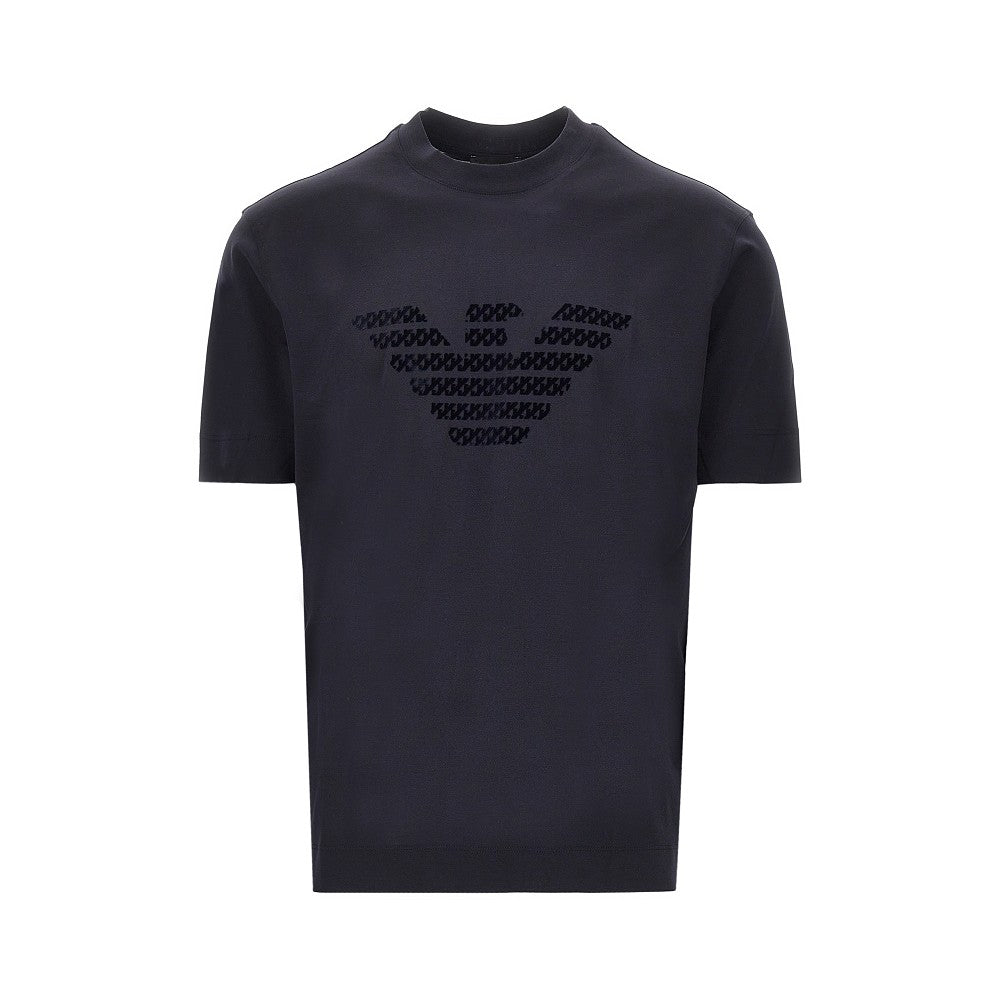 EMPORIO ARMANI Lyocell and cotton blend T-shirt with logo