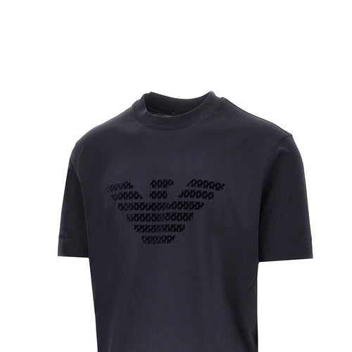 EMPORIO ARMANI Lyocell and cotton blend T-shirt with logo