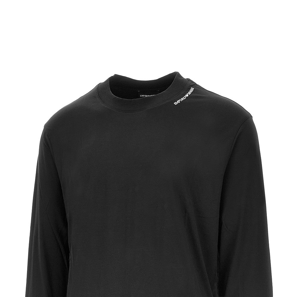 EMPORIO ARMANI Stretch jersey T-shirt with logo embroidery