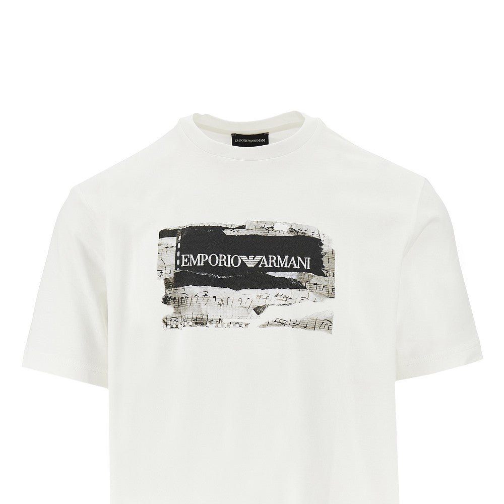Emporio Armani Logo embroidery and print T-shirt