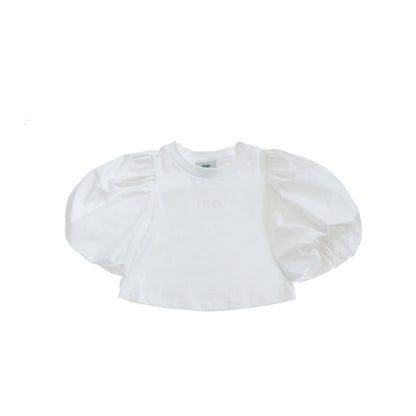 FENDI Cropped T-shirt with balloon sleeves