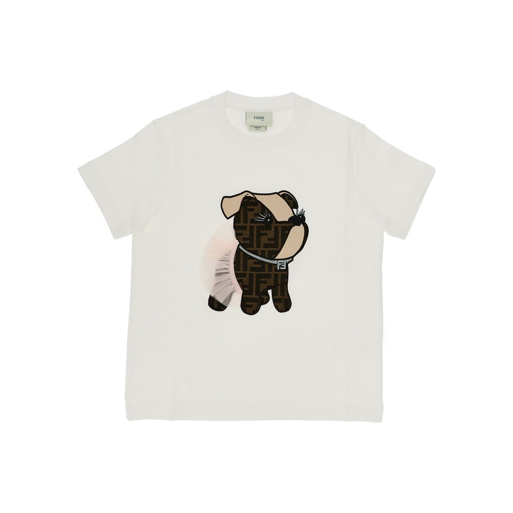 FENDI 'Itina' embroidery T-shirt