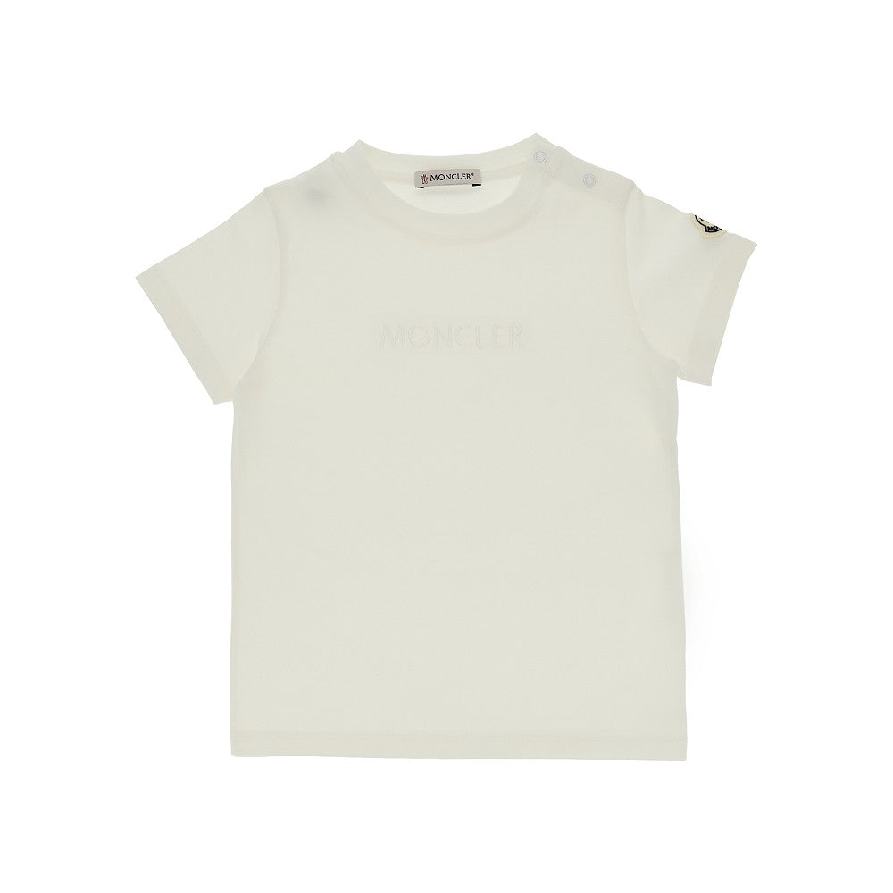 MONCLER Stretch cotton t-shirt with logo embroidery