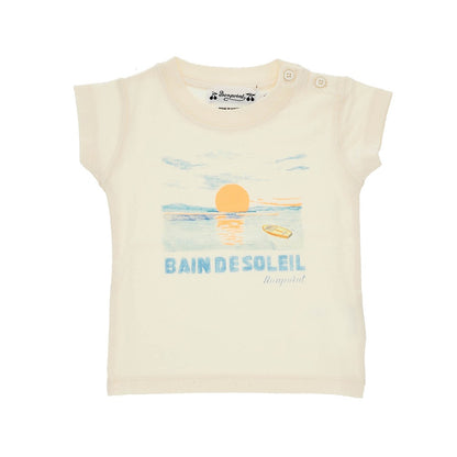 Bonpoint Cotton t-shirt with 'Bain de soleil' print