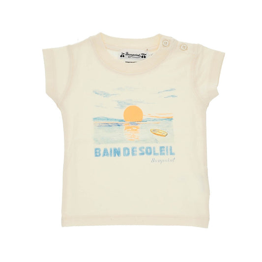 Bonpoint Cotton t-shirt with 'Bain de soleil' print