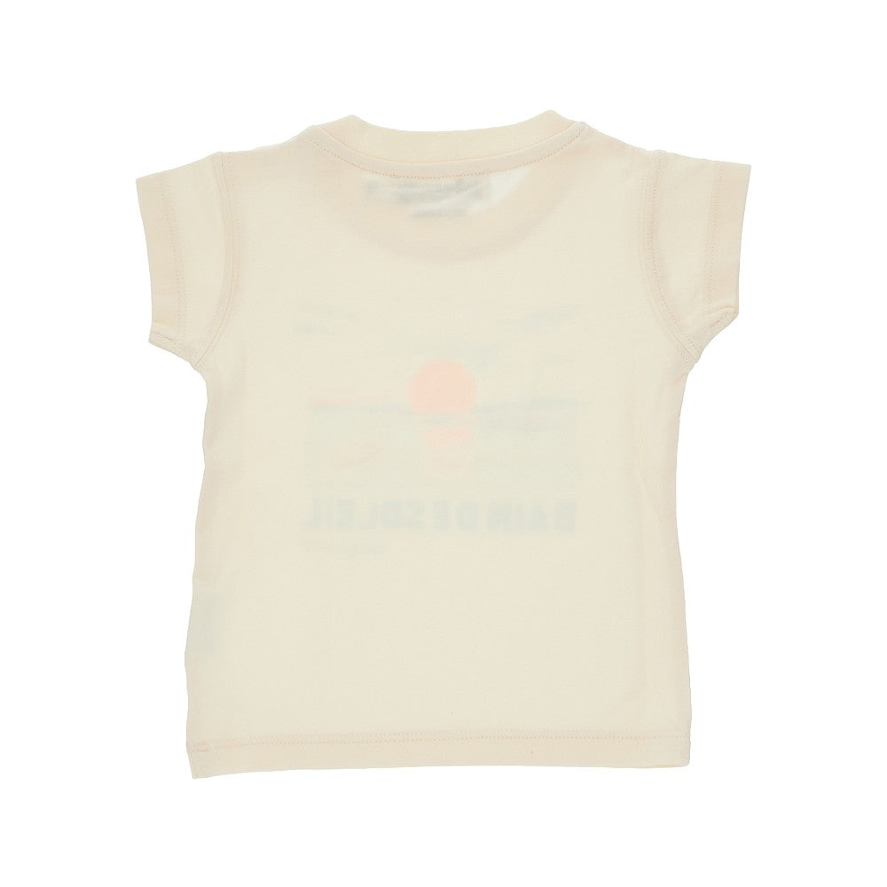Bonpoint Cotton t-shirt with 'Bain de soleil' print